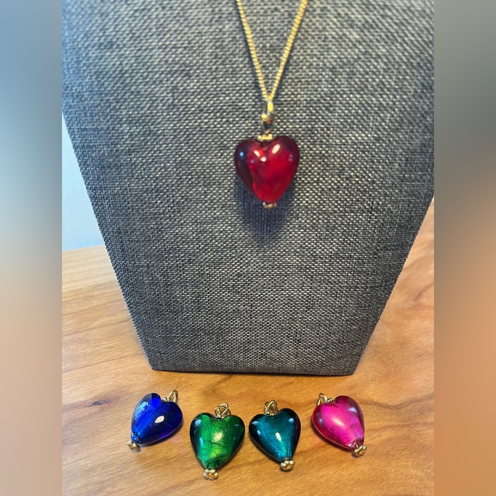 Five heart necklaces in one, change to suit or wear multiple colors! 17.5”+ 3”
